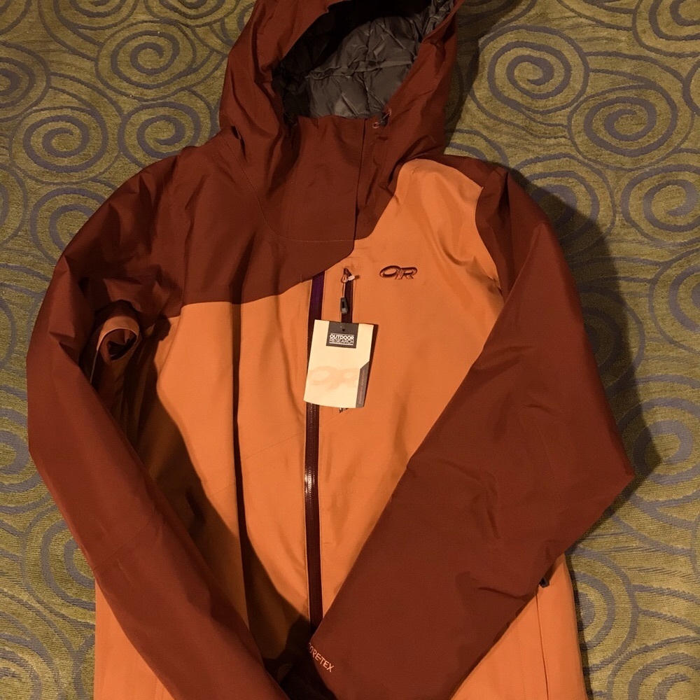OR Tungsten Gore-Tex Insulated Ski Jacket color Alpenglow/Madder(Orange/Red)